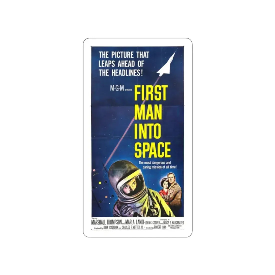 FIRST MAN INTO SPACE 1959 Movie Poster STICKER Vinyl Die-Cut Decal 2 Inch - The Sticker Space