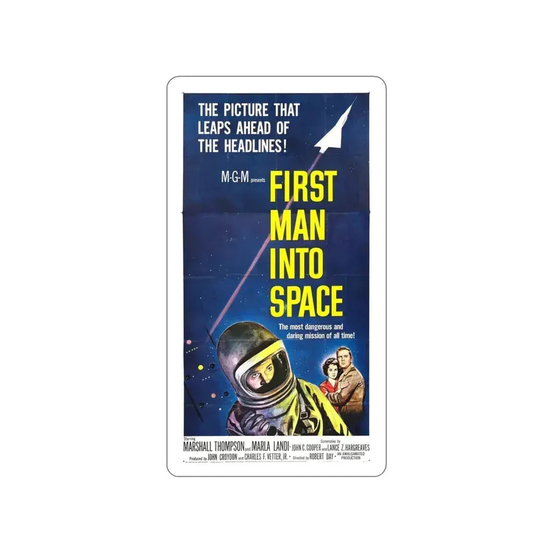 FIRST MAN INTO SPACE 1959 Movie Poster STICKER Vinyl Die-Cut Decal 4 Inch - The Sticker Space