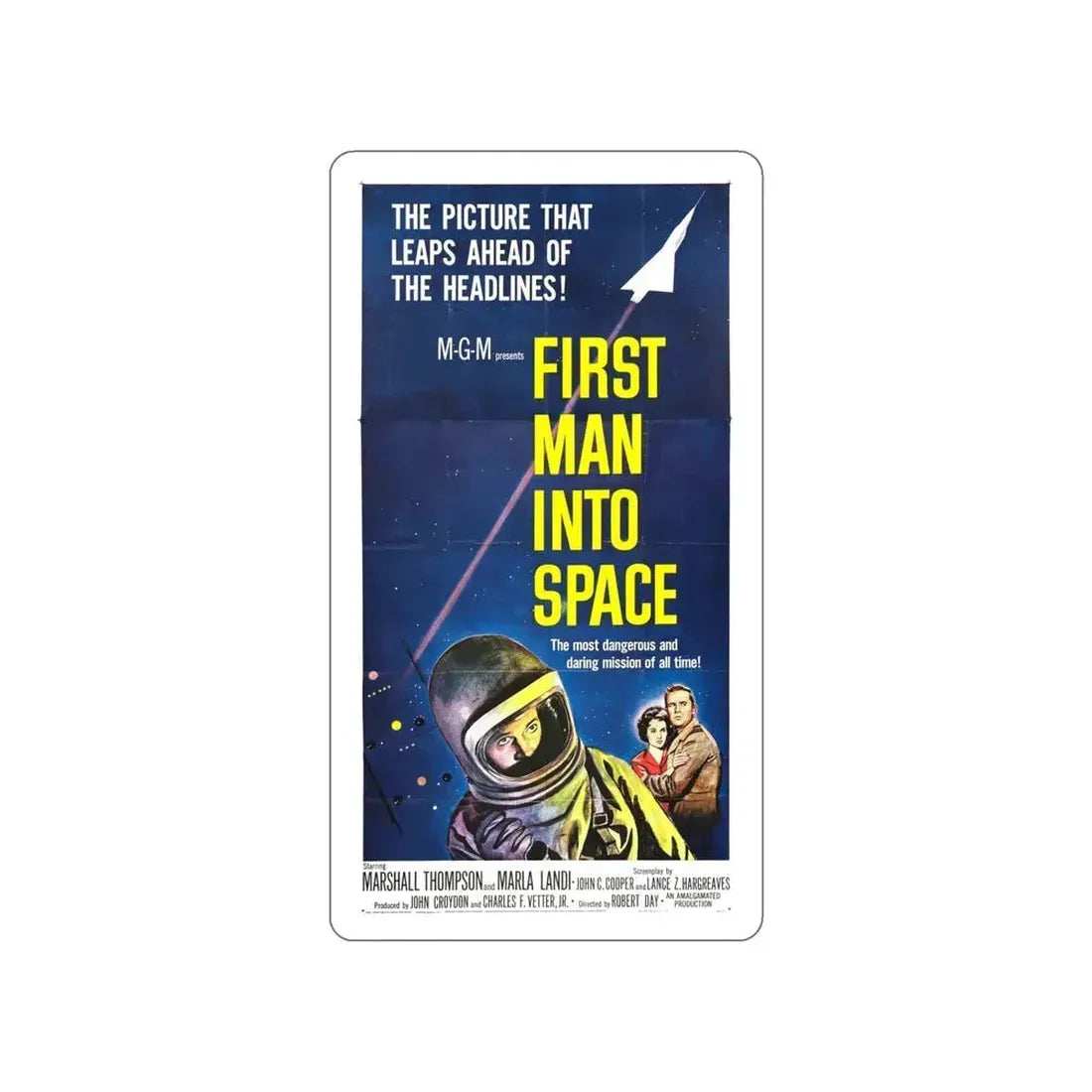 FIRST MAN INTO SPACE 1959 Movie Poster STICKER Vinyl Die-Cut Decal 6 Inch - The Sticker Space