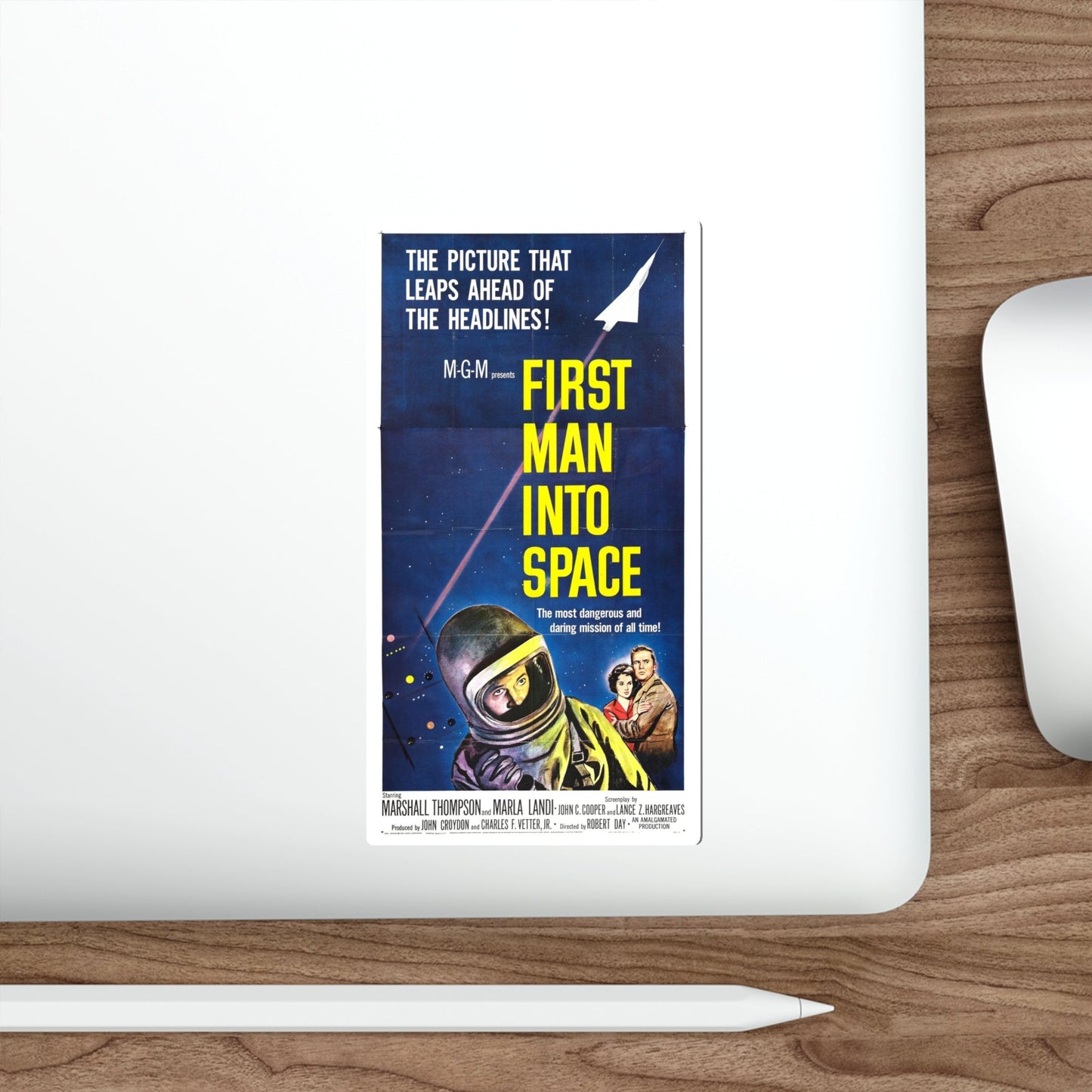 FIRST MAN INTO SPACE 1959 Movie Poster STICKER Vinyl Die-Cut Decal-The Sticker Space