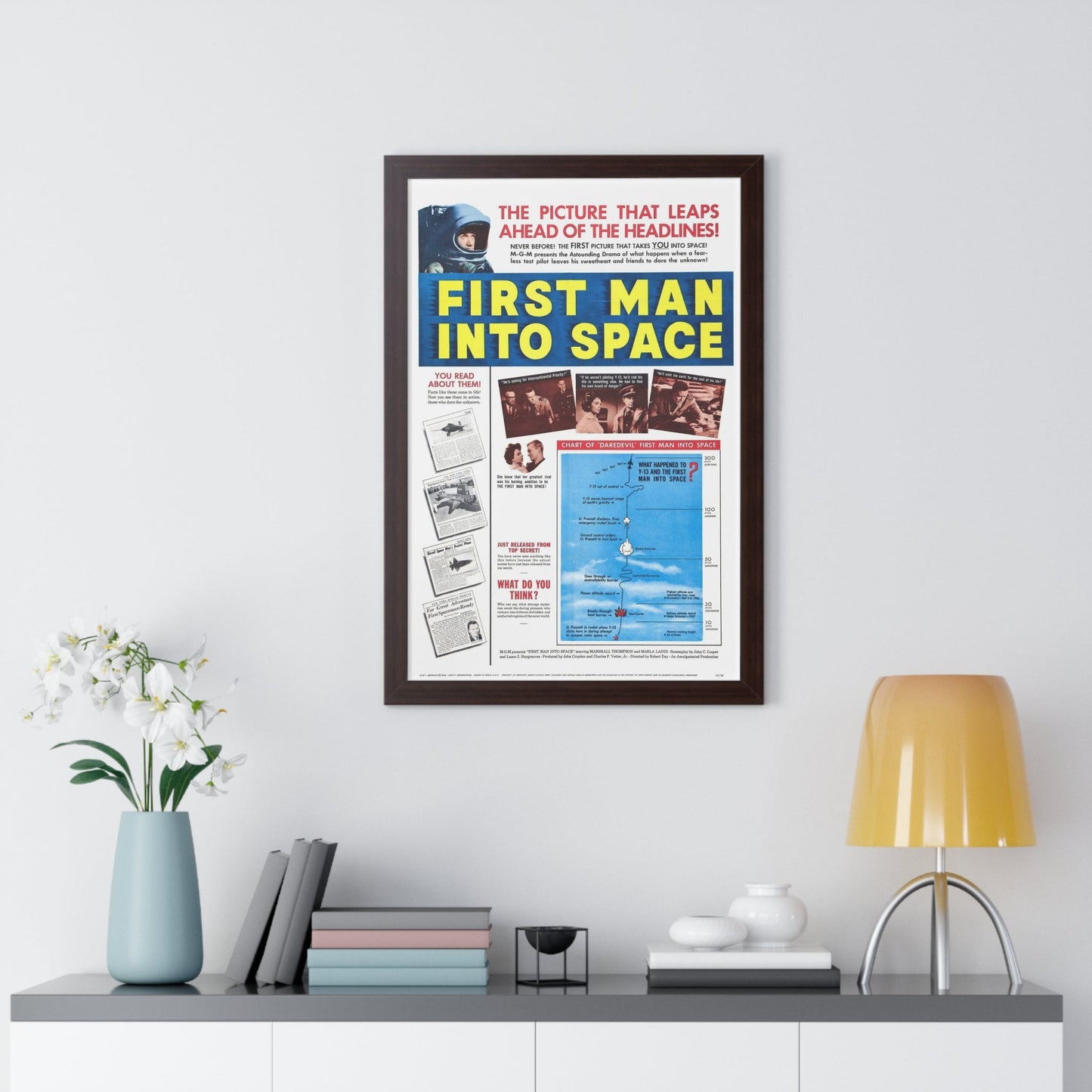 FIRST MAN INTO SPACE (TEASER) 1959 - Framed Movie Poster-The Sticker Space