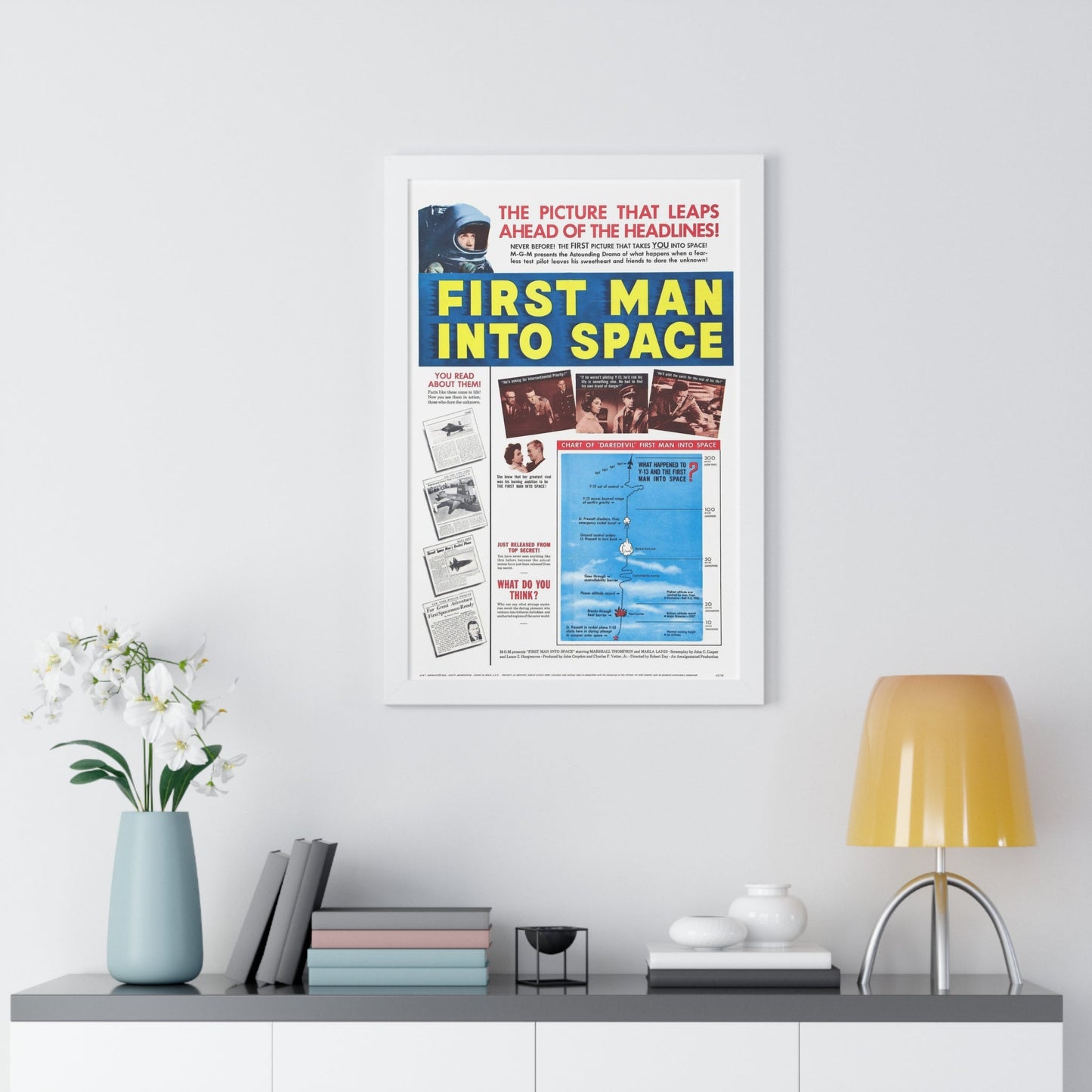 FIRST MAN INTO SPACE (TEASER) 1959 - Framed Movie Poster-The Sticker Space