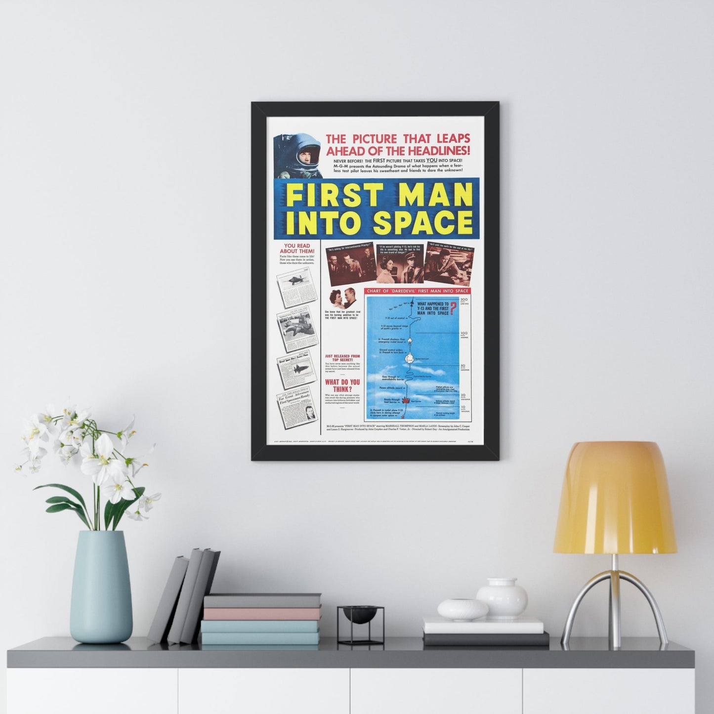 FIRST MAN INTO SPACE (TEASER) 1959 - Framed Movie Poster-The Sticker Space