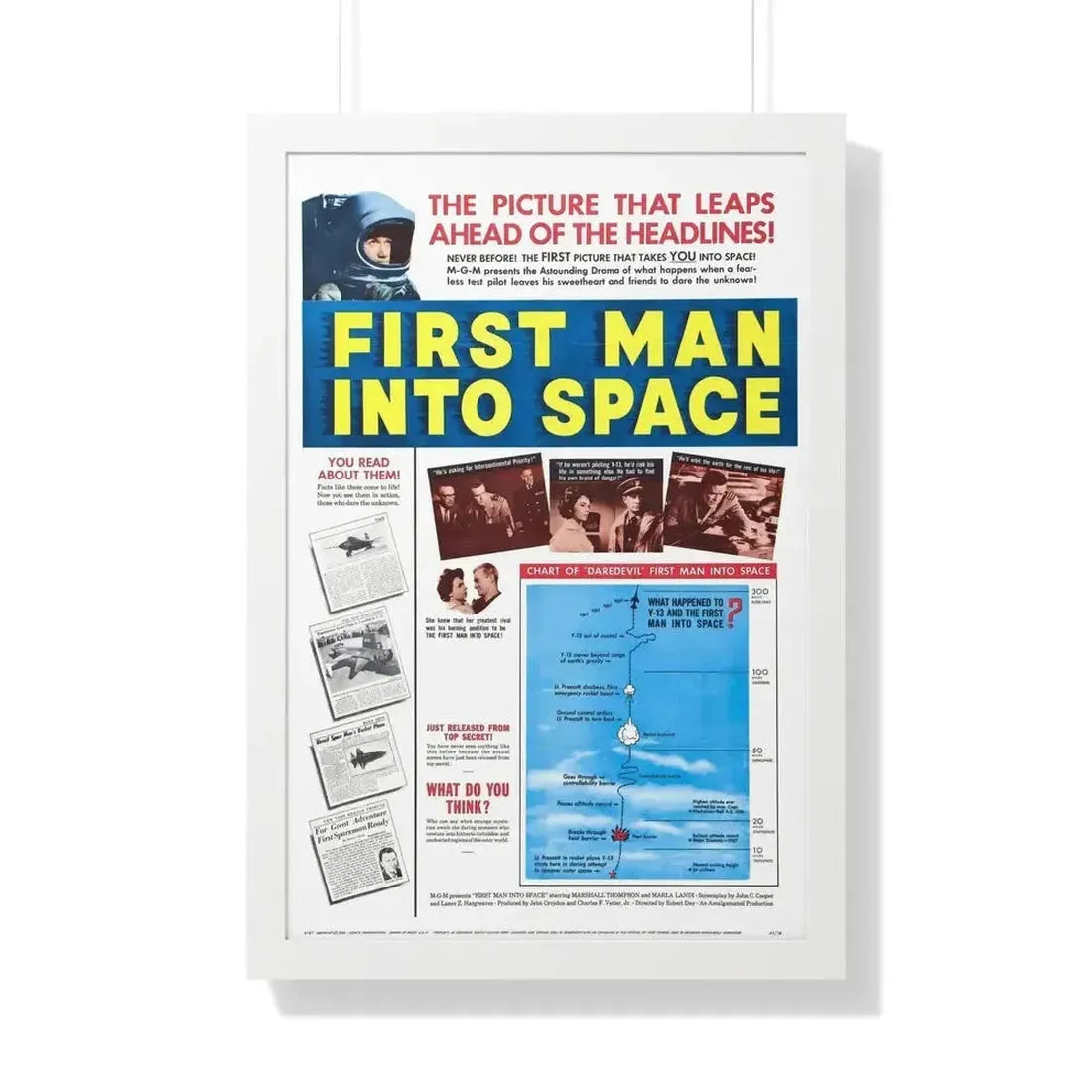 FIRST MAN INTO SPACE (TEASER) 1959 - Framed Movie Poster - The Sticker Space