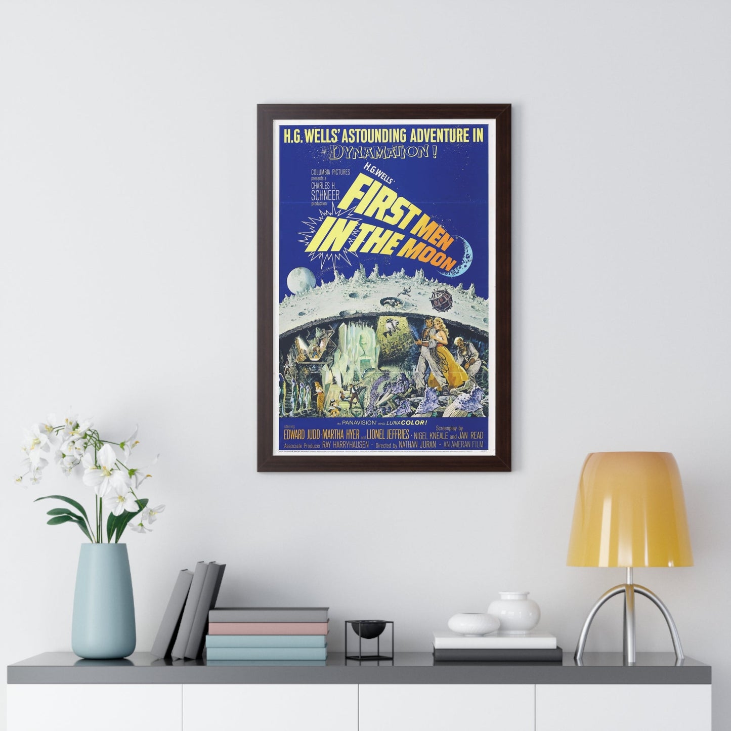 FIRST MEN IN THE MOON 1964 - Framed Movie Poster-The Sticker Space