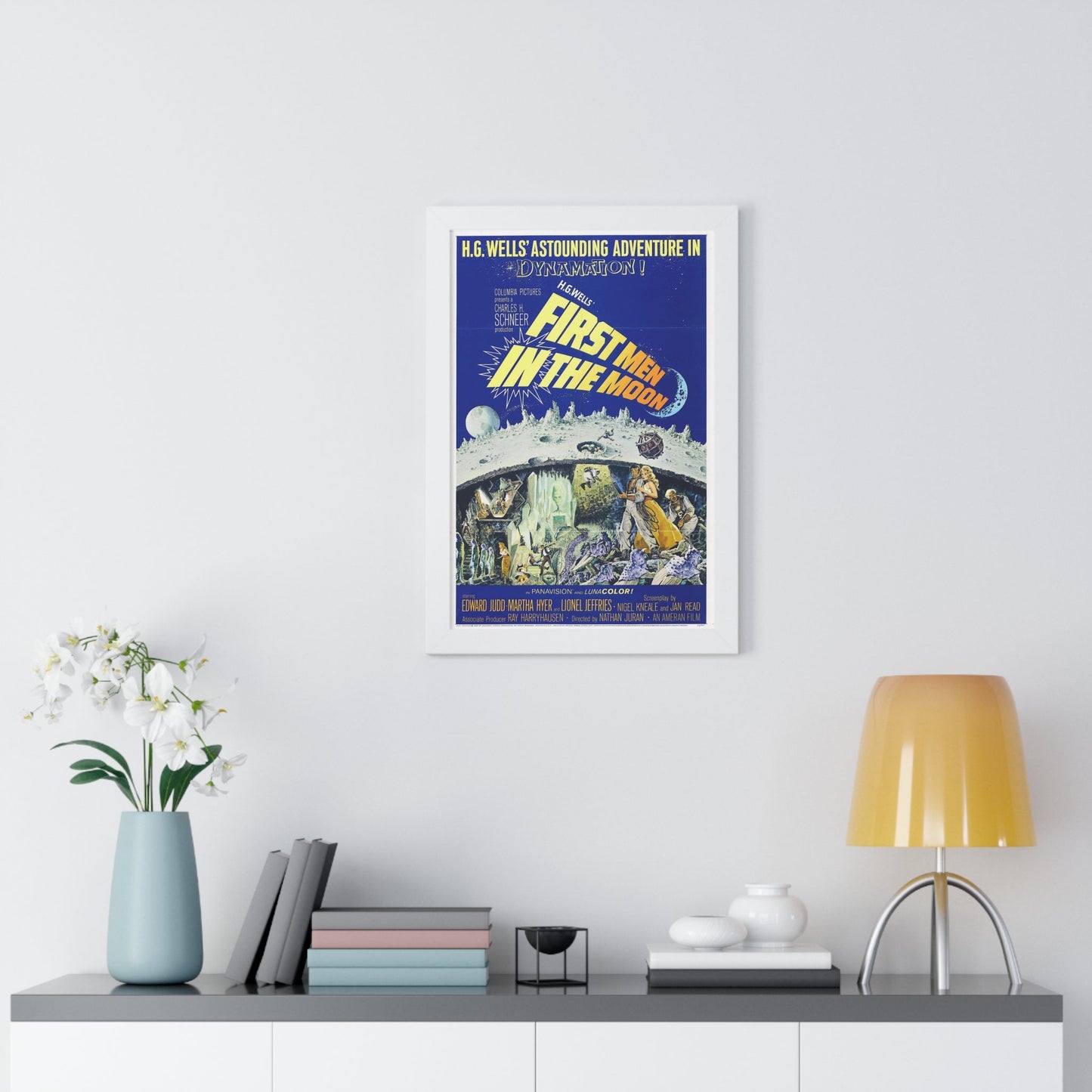 FIRST MEN IN THE MOON 1964 - Framed Movie Poster-The Sticker Space