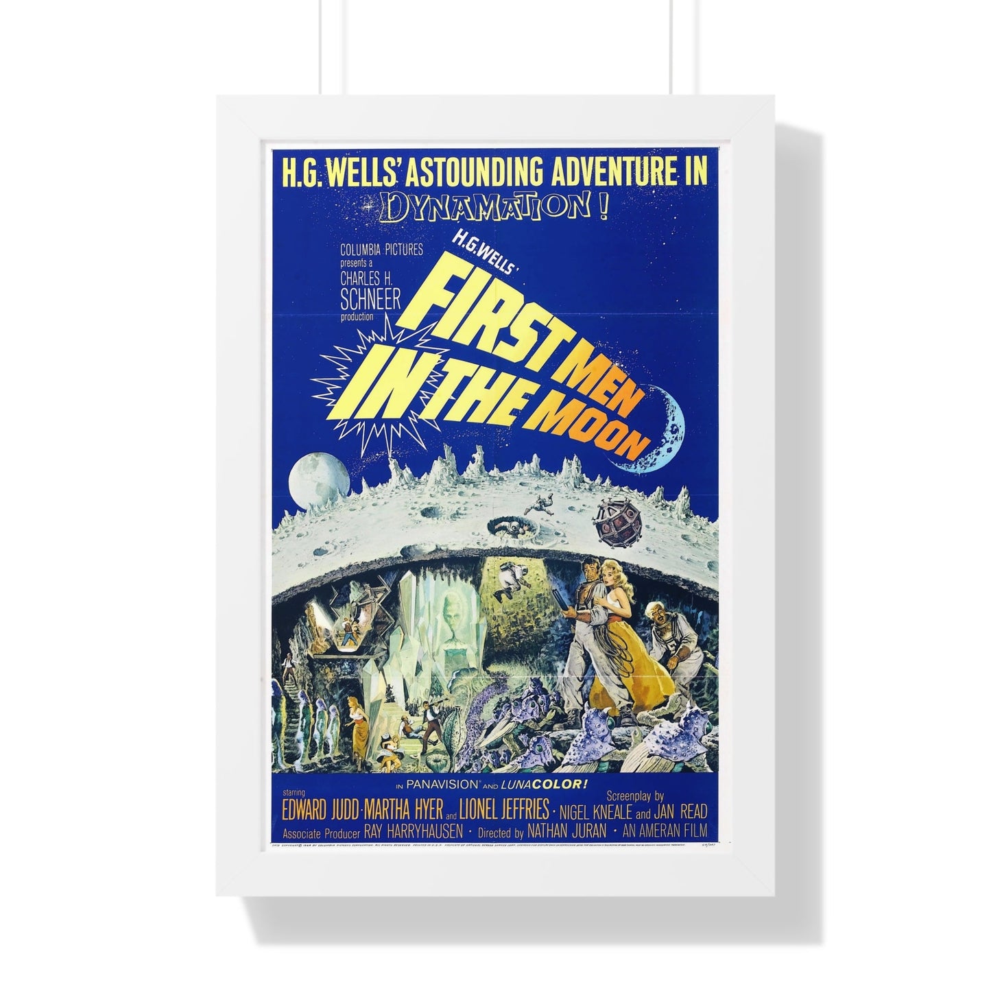 FIRST MEN IN THE MOON 1964 - Framed Movie Poster-16″ x 24″-The Sticker Space