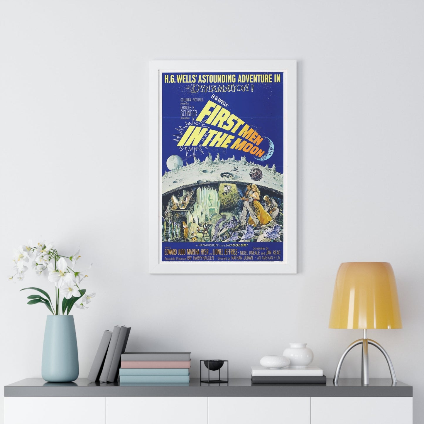 FIRST MEN IN THE MOON 1964 - Framed Movie Poster-The Sticker Space