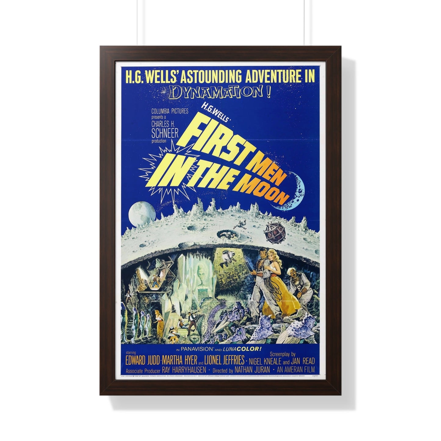 FIRST MEN IN THE MOON 1964 - Framed Movie Poster-20" x 30"-The Sticker Space