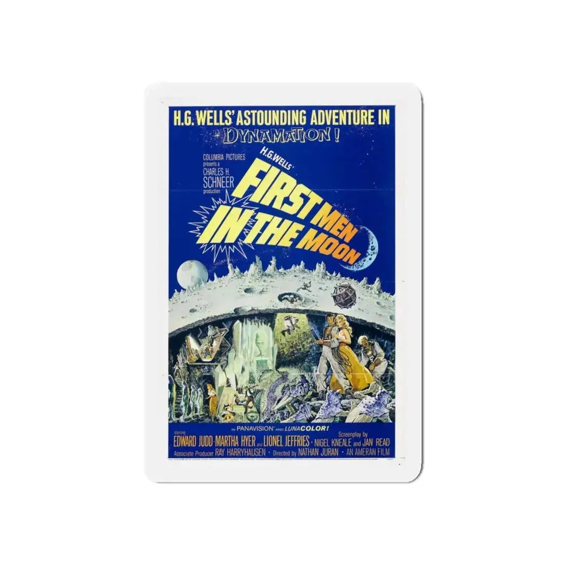 FIRST MEN IN THE MOON 1964 Movie Poster - Refrigerator Magnet 5 Inch - The Sticker Space