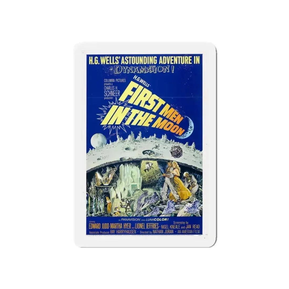 FIRST MEN IN THE MOON 1964 Movie Poster - Refrigerator Magnet - The Sticker Space