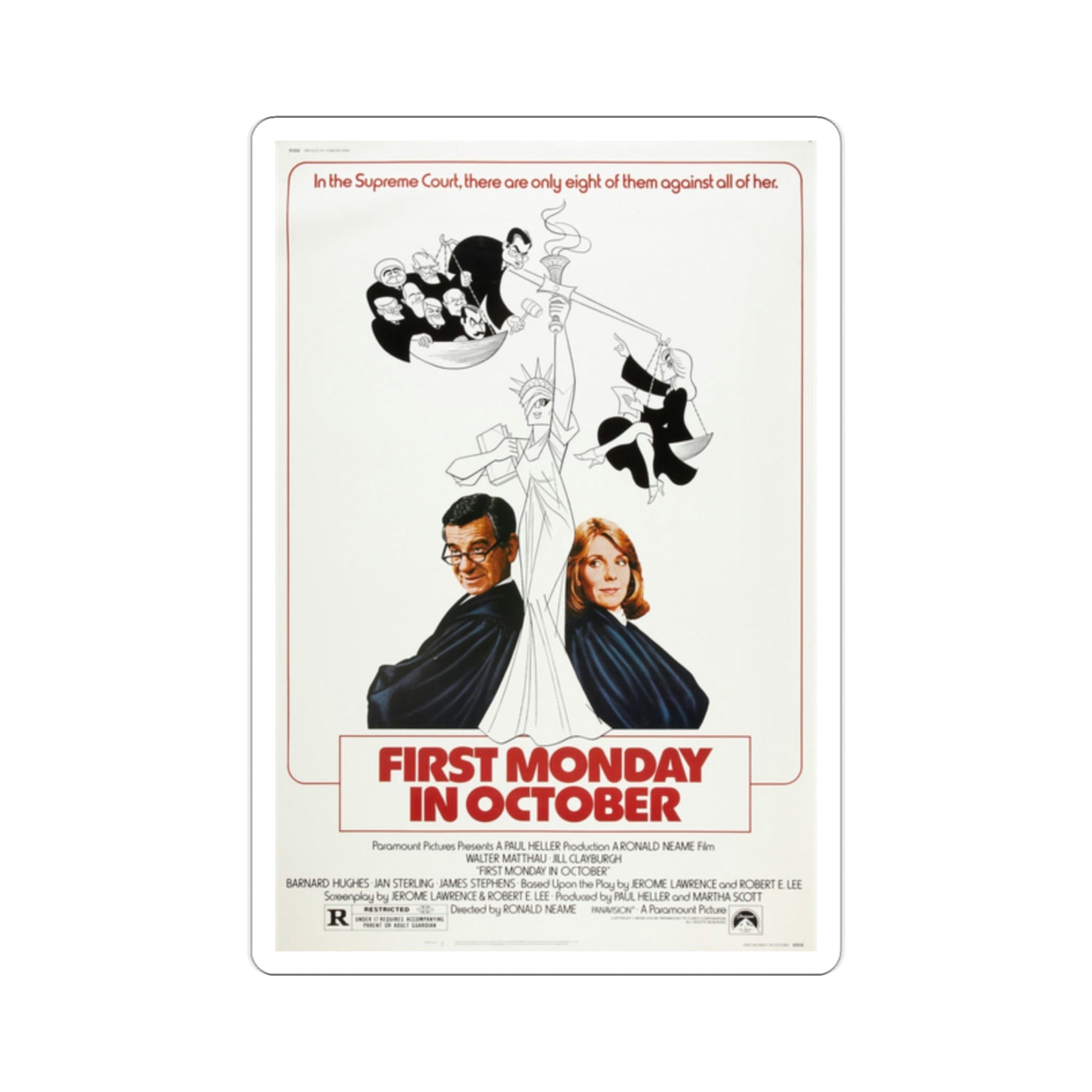 First Monday in October 1981 Movie Poster STICKER Vinyl Die-Cut Decal-2 Inch-The Sticker Space