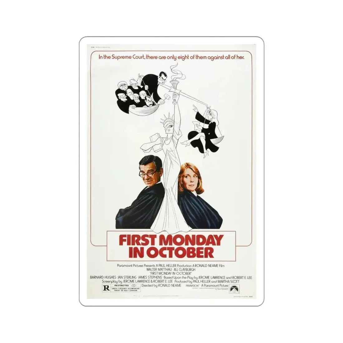 First Monday in October 1981 Movie Poster STICKER Vinyl Die-Cut Decal 4 Inch - The Sticker Space