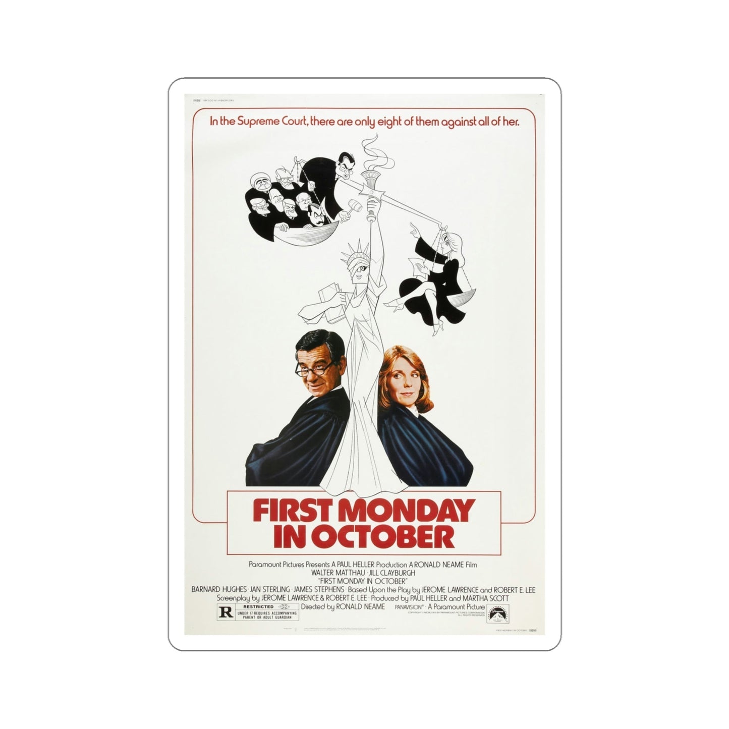 First Monday in October 1981 Movie Poster STICKER Vinyl Die-Cut Decal-4 Inch-The Sticker Space