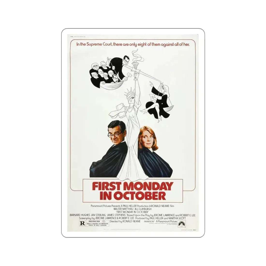 First Monday in October 1981 Movie Poster STICKER Vinyl Die-Cut Decal 6 Inch - The Sticker Space