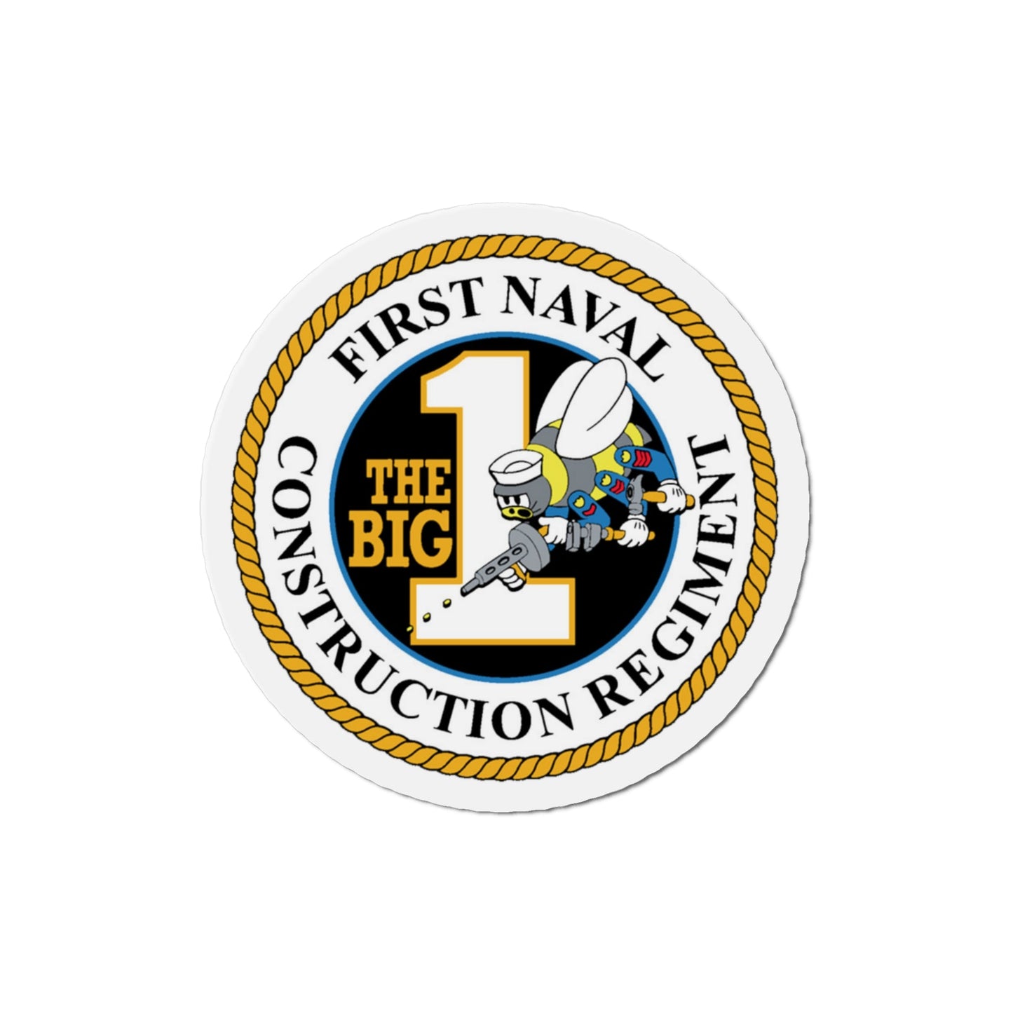 First Naval Construction Regiment (U.S. Navy) Die-Cut Magnet-3" x 3"-The Sticker Space