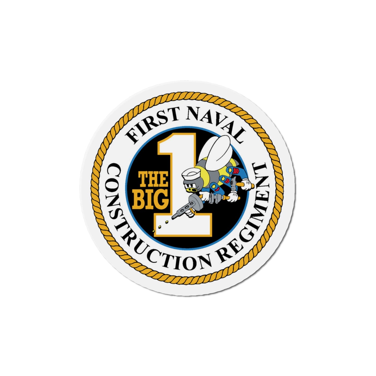 First Naval Construction Regiment (U.S. Navy) Die-Cut Magnet-6 × 6"-The Sticker Space