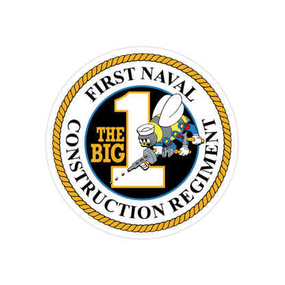 First Naval Construction Regiment (U.S. Navy) Transparent STICKER Die-Cut Vinyl Decal-2 Inch-The Sticker Space