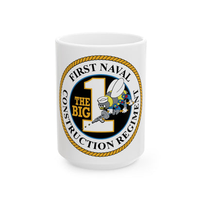 First Naval Construction Regiment (U.S. Navy) White Coffee Mug-15oz-The Sticker Space