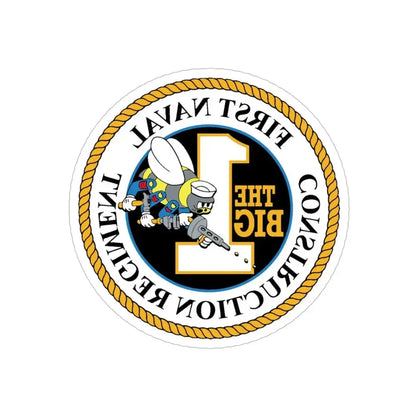 First Naval Construction Regiment (U.S. Navy) REVERSE PRINT Transparent Die-Cut STICKER - The Sticker Space