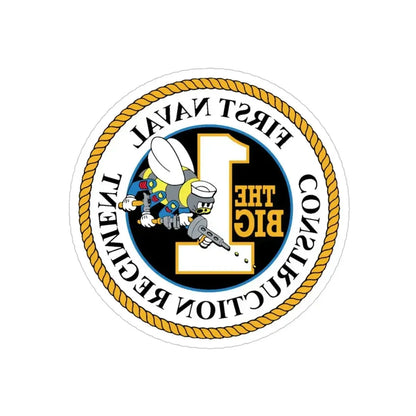 First Naval Construction Regiment (U.S. Navy) REVERSE PRINT Transparent Die-Cut STICKER - The Sticker Space