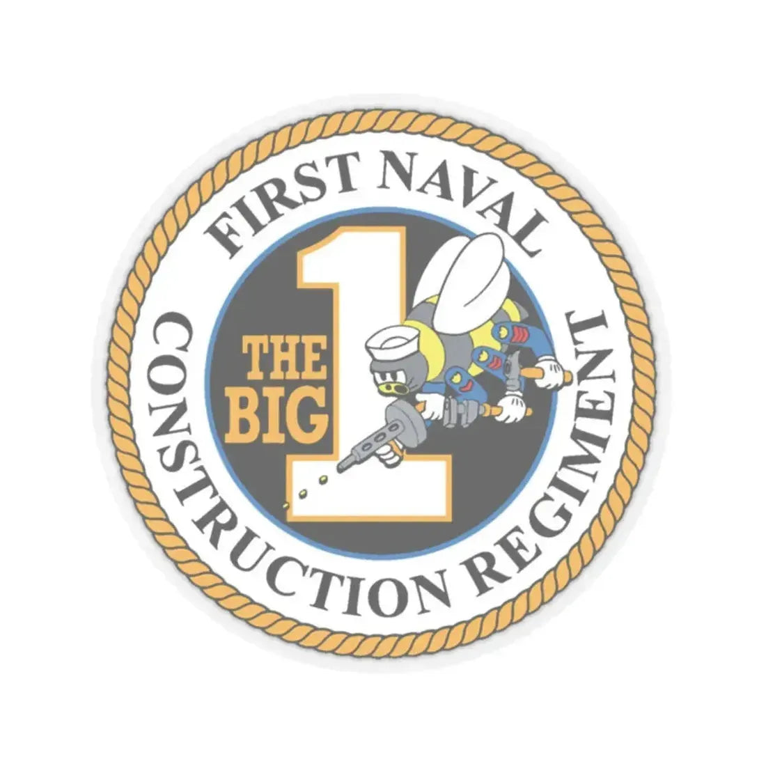 First Naval Construction Regiment (U.S. Navy) STICKER Vinyl Kiss-Cut Decal 2 Inch Transparent - The Sticker Space
