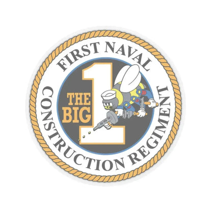 First Naval Construction Regiment (U.S. Navy) STICKER Vinyl Kiss-Cut Decal 2 Inch Transparent - The Sticker Space