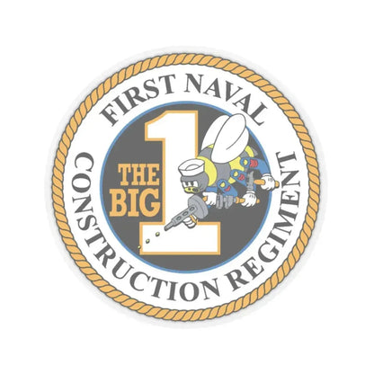 First Naval Construction Regiment (U.S. Navy) STICKER Vinyl Kiss-Cut Decal 3 Inch Transparent - The Sticker Space