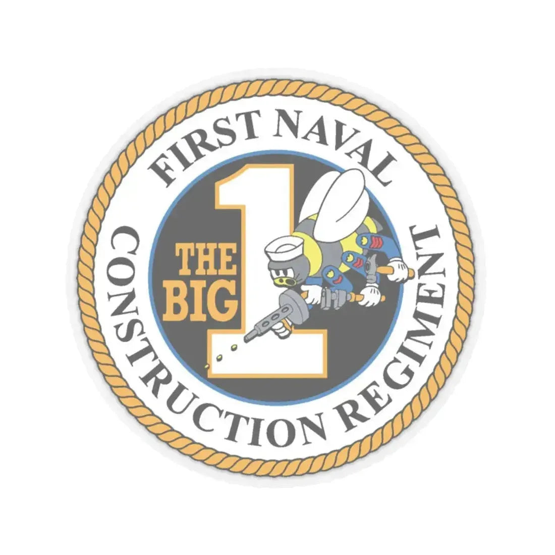 First Naval Construction Regiment (U.S. Navy) STICKER Vinyl Kiss-Cut Decal 4 Inch Transparent - The Sticker Space