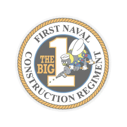 First Naval Construction Regiment (U.S. Navy) STICKER Vinyl Kiss-Cut Decal 4 Inch Transparent - The Sticker Space