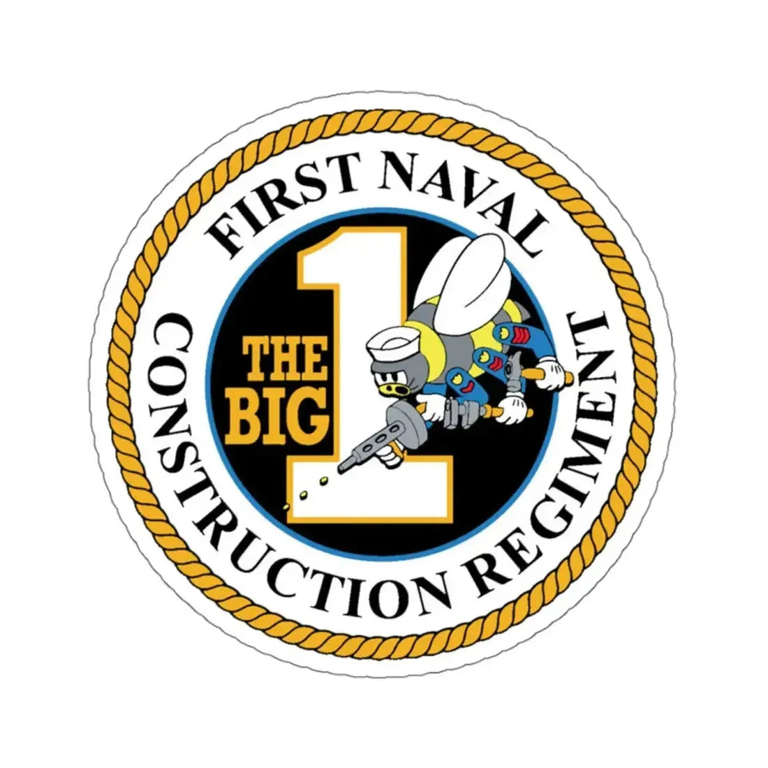 First Naval Construction Regiment (U.S. Navy) STICKER Vinyl Kiss-Cut Decal 4 Inch White - The Sticker Space