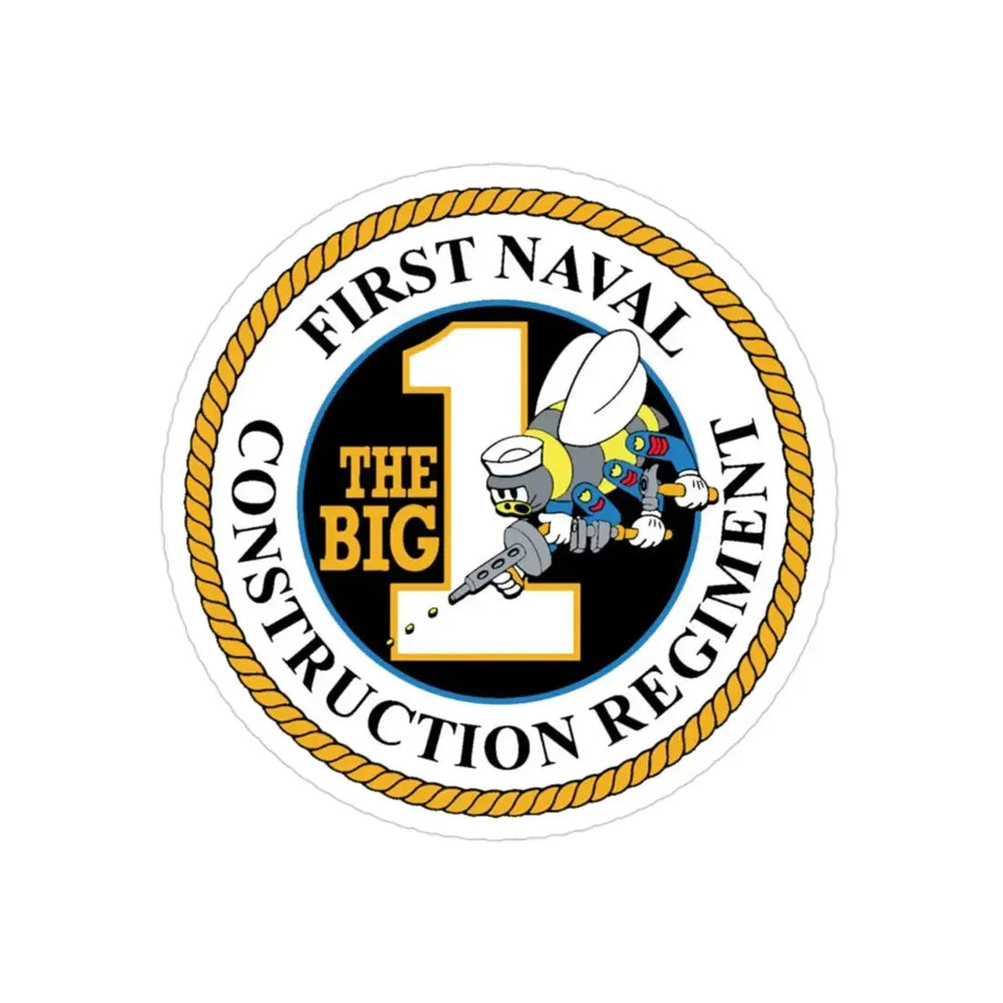 First Naval Construction Regiment (U.S. Navy) Transparent STICKER Die-Cut Vinyl Decal 3 Inch Transparent - The Sticker Space