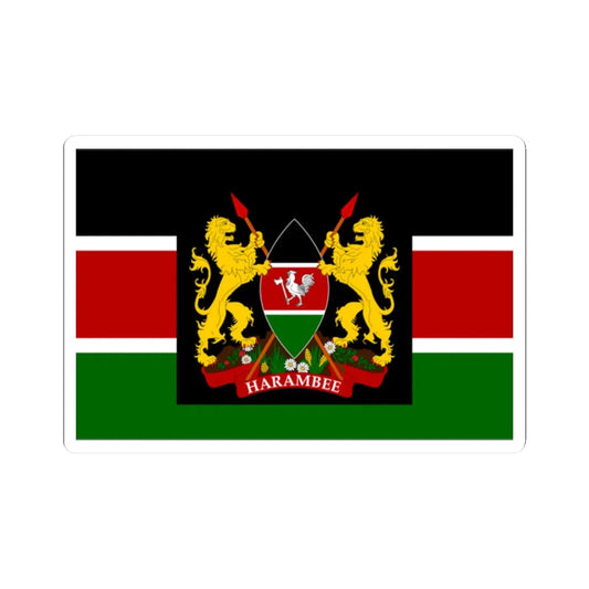 First presidential standard of Kenya (Kenya) STICKER Vinyl Kiss-Cut Decal 2 Inch White - The Sticker Space