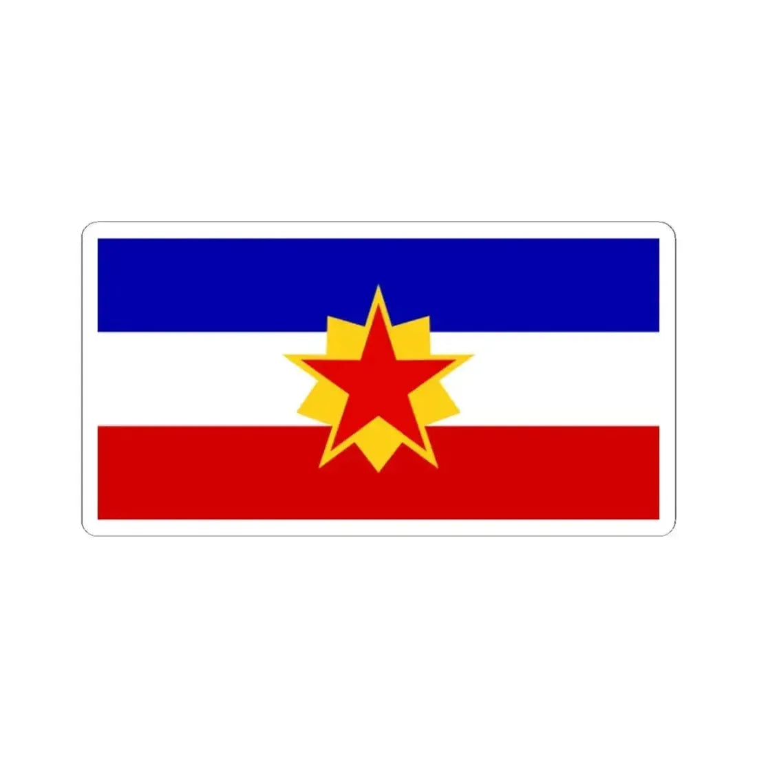 First Proposed Flag of the Peoples Republic of Bosnia and Herzegovina (Bosnia and Herzegovina) STICKER Vinyl Kiss-Cut Decal 2 Inch White - The Sticker Space