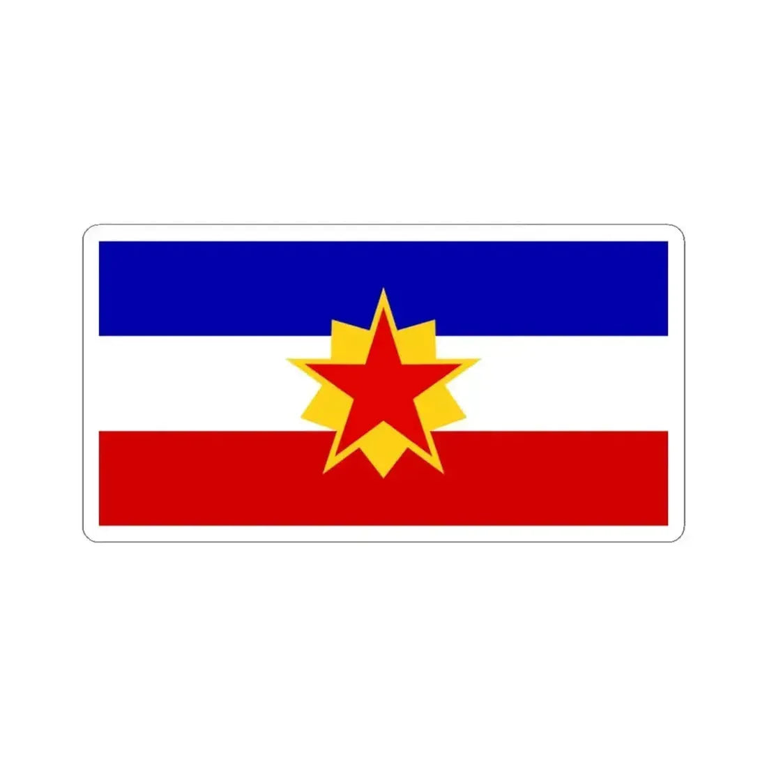 First Proposed Flag of the Peoples Republic of Bosnia and Herzegovina (Bosnia and Herzegovina) STICKER Vinyl Kiss-Cut Decal 3 Inch White - The Sticker Space