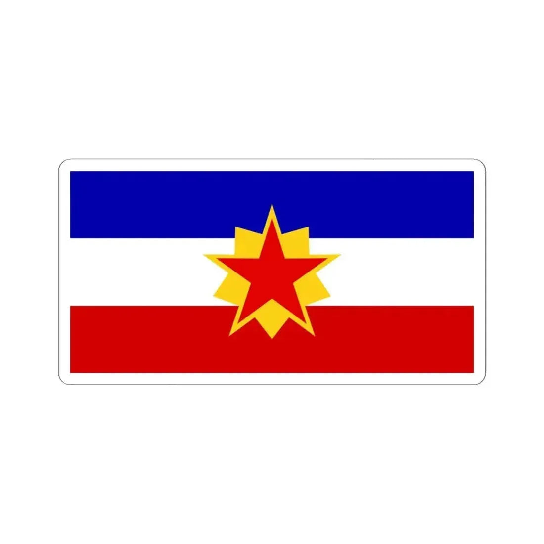 First Proposed Flag of the Peoples Republic of Bosnia and Herzegovina (Bosnia and Herzegovina) STICKER Vinyl Kiss-Cut Decal 4 Inch White - The Sticker Space