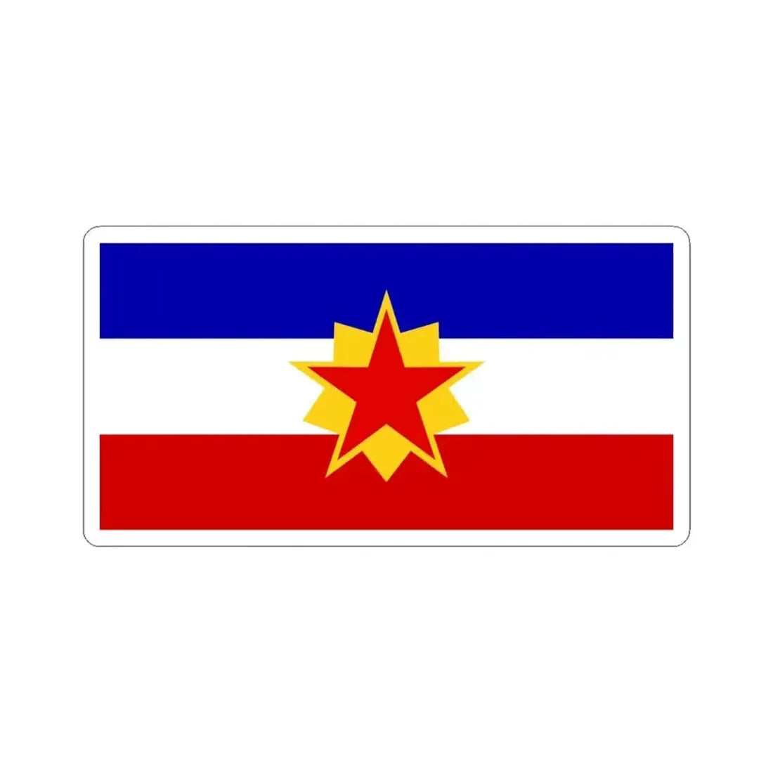 First Proposed Flag of the Peoples Republic of Bosnia and Herzegovina (Bosnia and Herzegovina) STICKER Vinyl Kiss-Cut Decal 6 Inch White - The Sticker Space