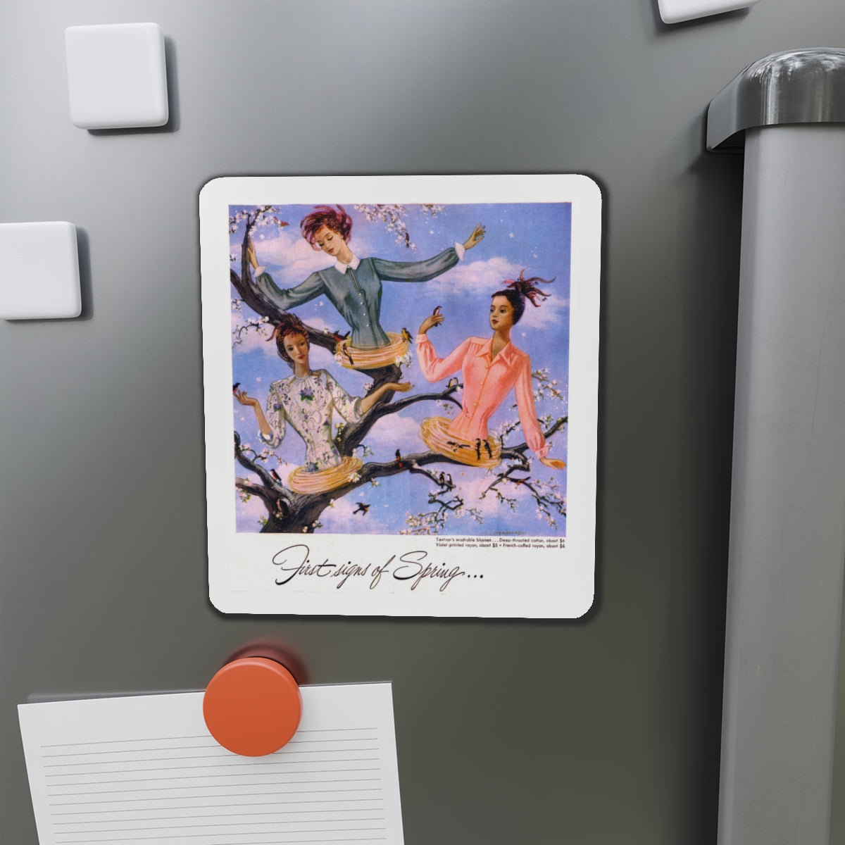 First Signs of Spring, 1948 (Magazine Illustration) Refrigerator Magnet-The Sticker Space