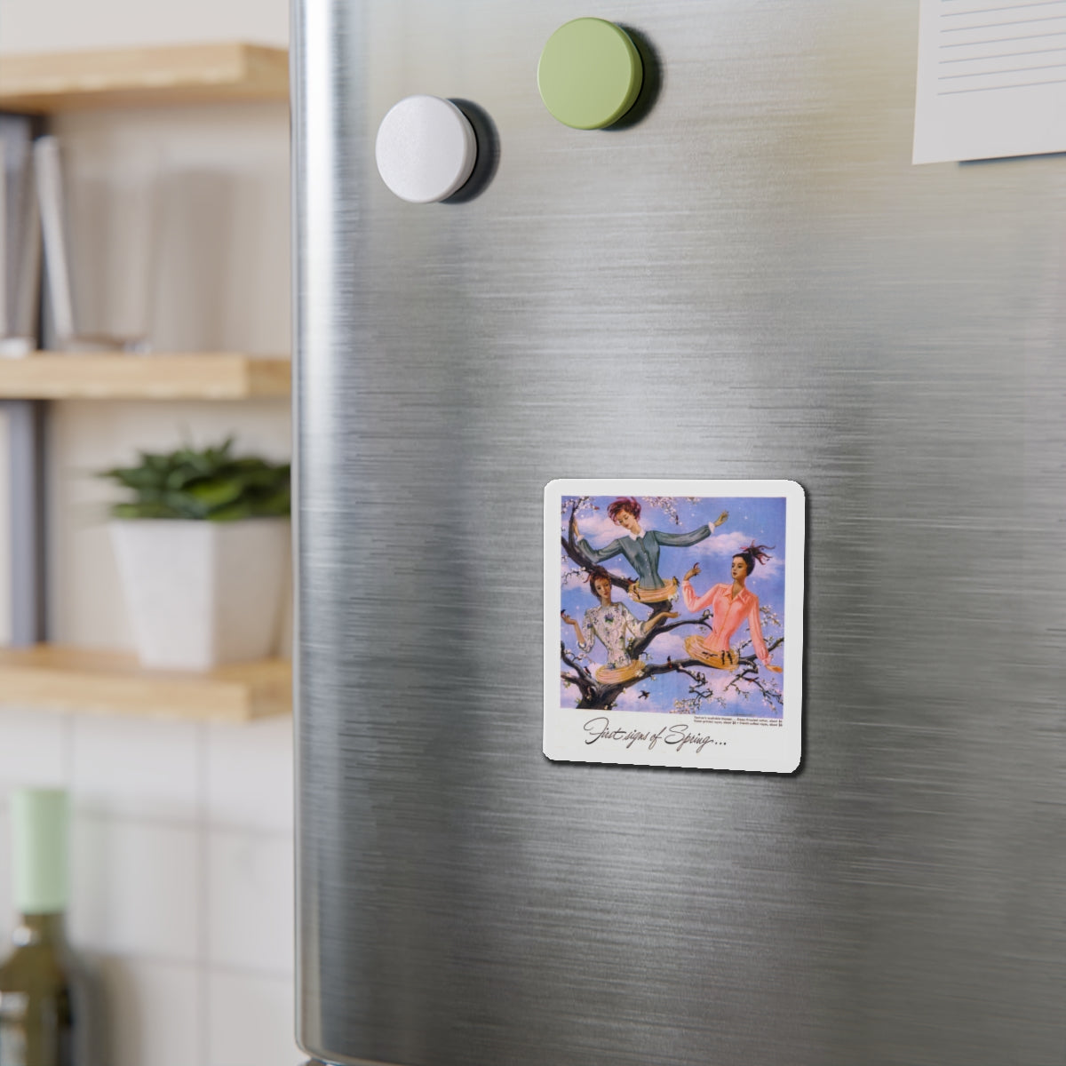 First Signs of Spring, 1948 (Magazine Illustration) Refrigerator Magnet-The Sticker Space