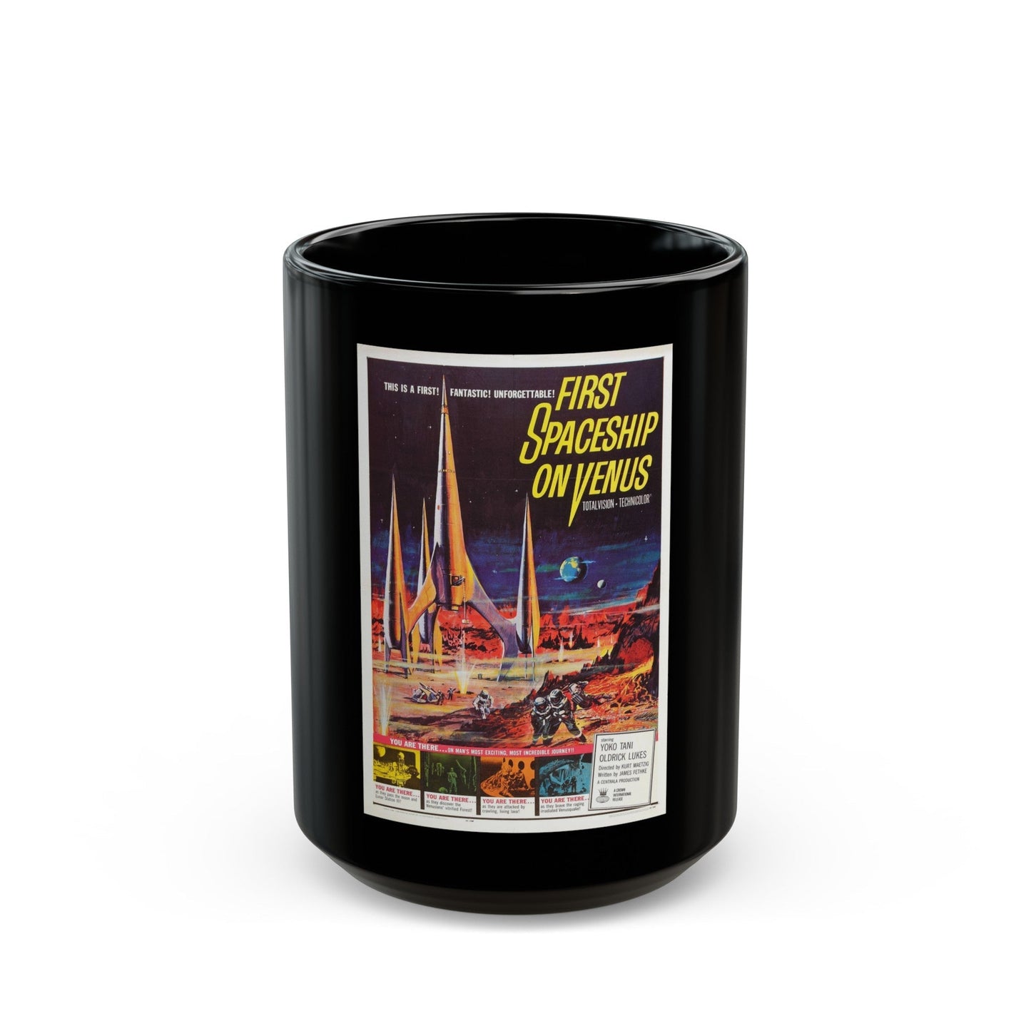 FIRST SPACESHIP ON VENUS 1960 Movie Poster - Black Coffee Mug-15oz-The Sticker Space