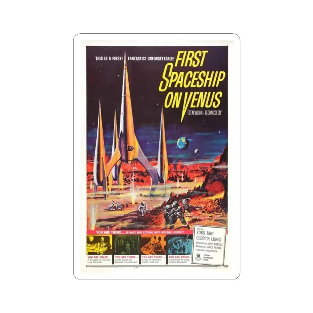 FIRST SPACESHIP ON VENUS 1960 Movie Poster - STICKER Vinyl Kiss-Cut Decal 2 Inch White - The Sticker Space