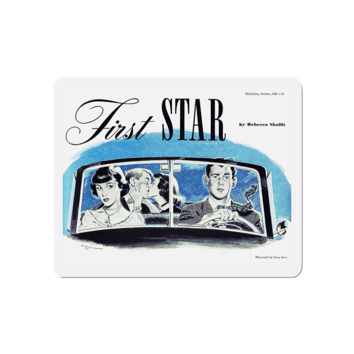 First Star, Chatelaine, October 1949 (Magazine Illustration) Refrigerator Magnet-3" x 3"-The Sticker Space