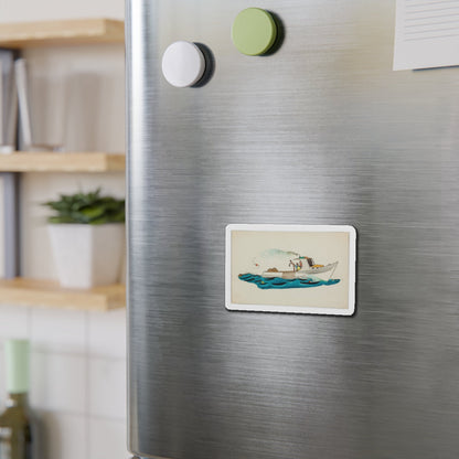 Fisherman Illustration (Magazine Illustration) Refrigerator Magnet-The Sticker Space