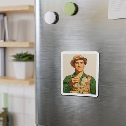 Fishing and hunting illustrations (1) (Magazine Illustration) Refrigerator Magnet-The Sticker Space