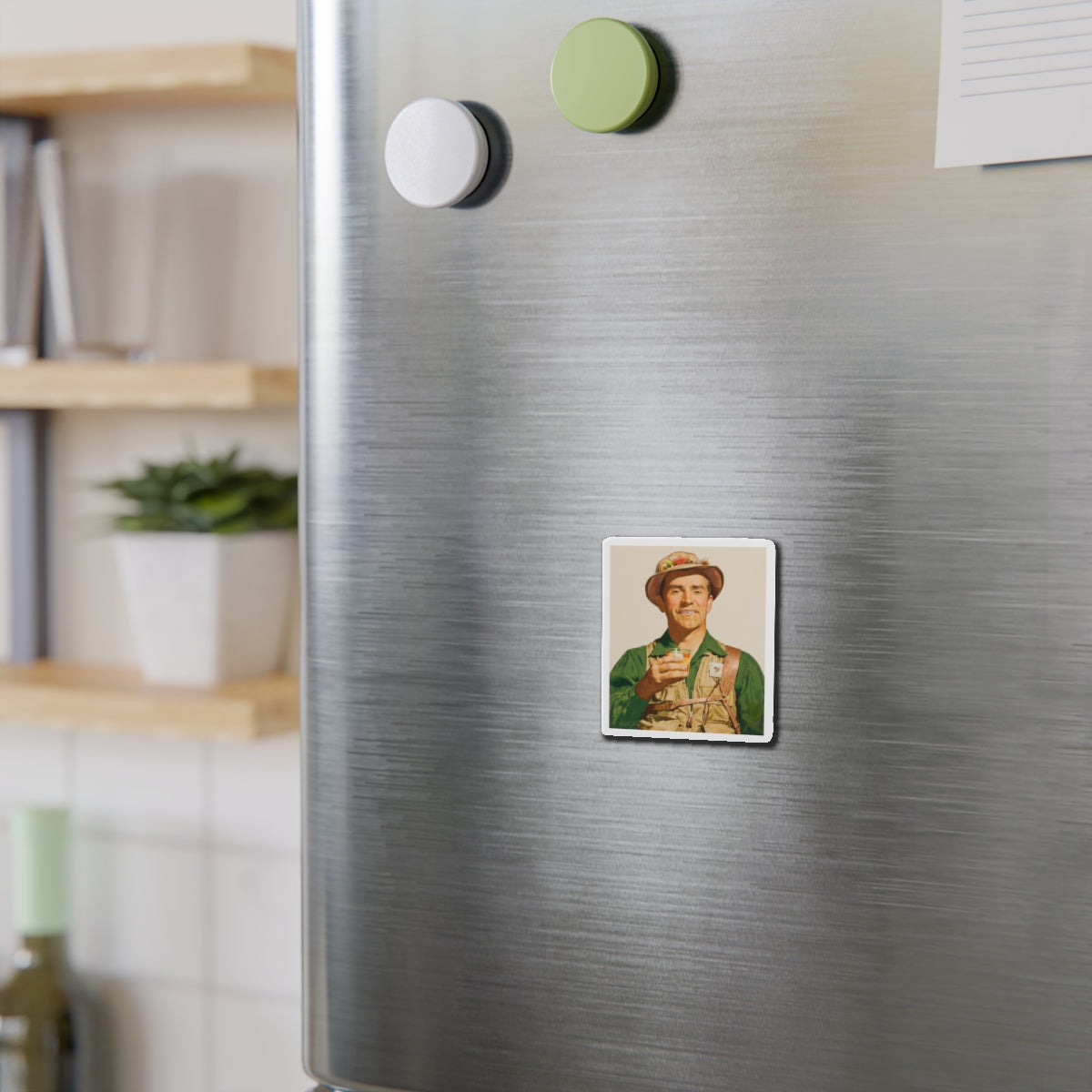 Fishing and hunting illustrations (1) (Magazine Illustration) Refrigerator Magnet-The Sticker Space