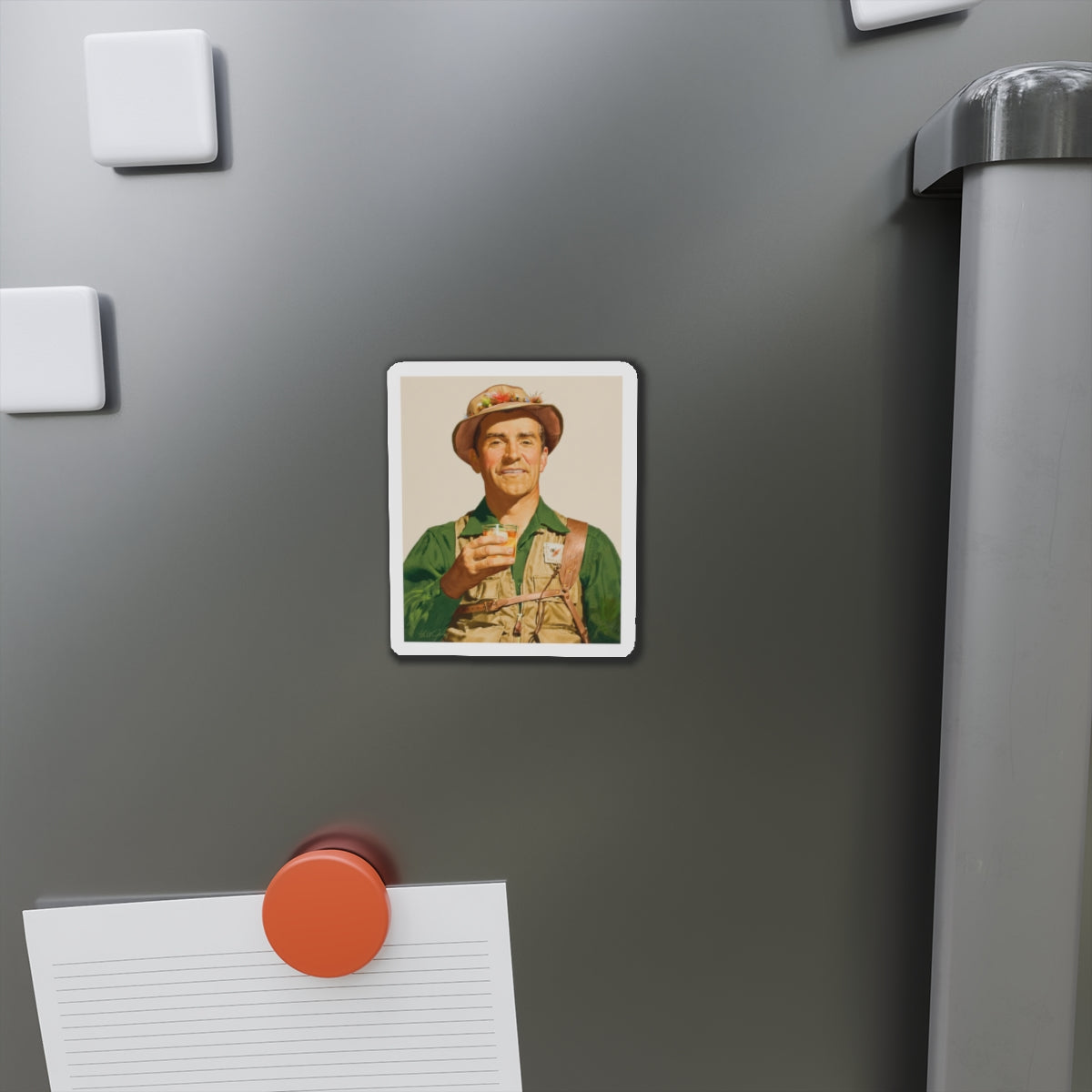 Fishing and hunting illustrations (1) (Magazine Illustration) Refrigerator Magnet-The Sticker Space