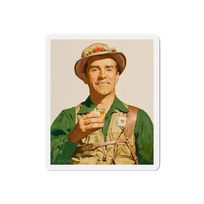 Fishing and hunting illustrations (1) (Magazine Illustration) Refrigerator Magnet - The Sticker Space