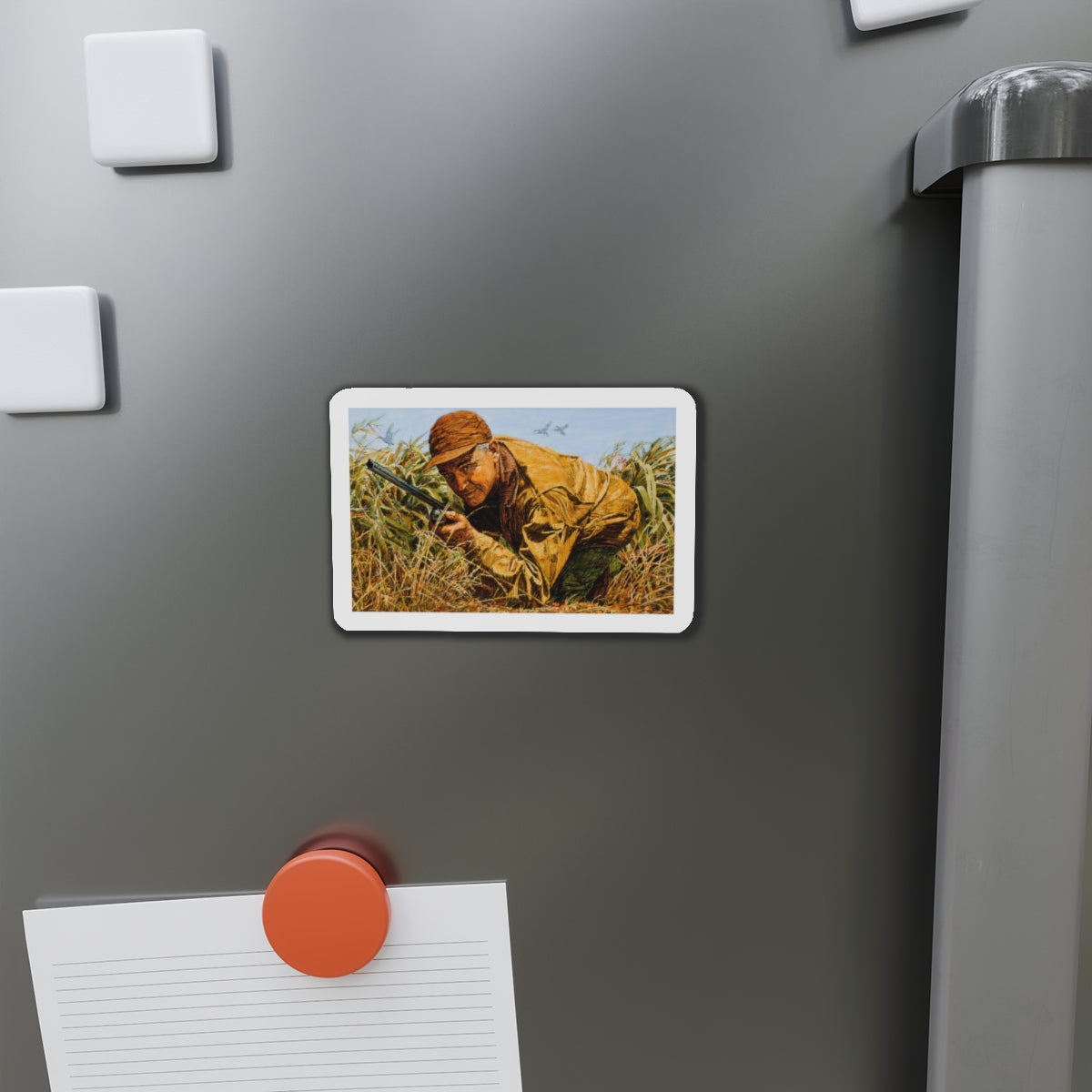 Fishing and hunting illustrations (2) (Magazine Illustration) Refrigerator Magnet-The Sticker Space