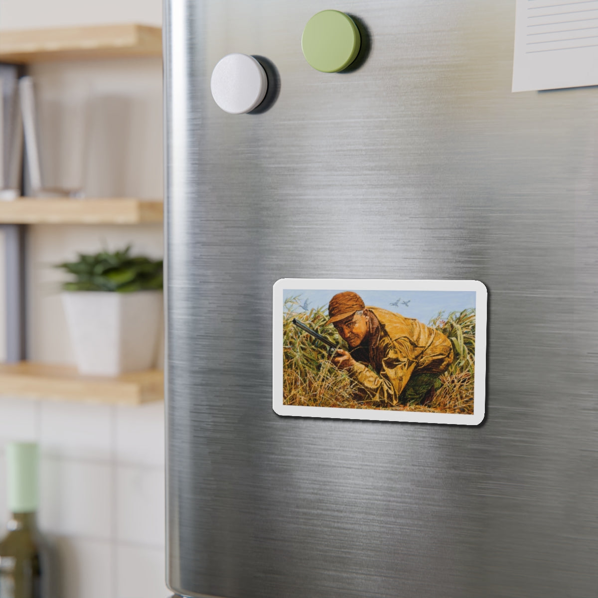 Fishing and hunting illustrations (2) (Magazine Illustration) Refrigerator Magnet-The Sticker Space