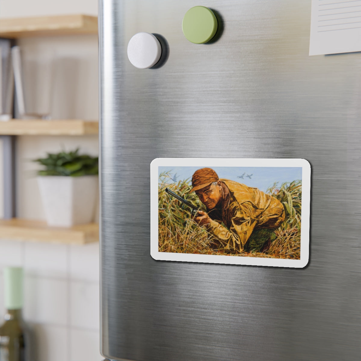 Fishing and hunting illustrations (2) (Magazine Illustration) Refrigerator Magnet-The Sticker Space